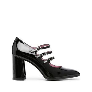 CAREL PARIS Pointed Toe Mary Jane Block Heels Women BLACK Pumps